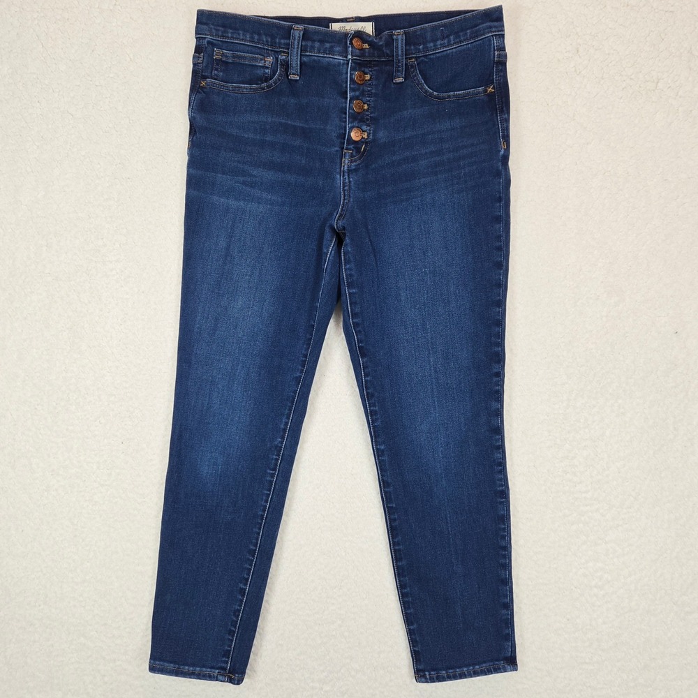 Madewell Women High Rise Skinny Button Fly Magic Pockets Jeans 29 Cassia Wash